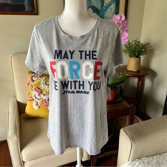Star Wars “May The Force Be With You” Women’s Tee Gray Medium NWT - Picture 7 of 7